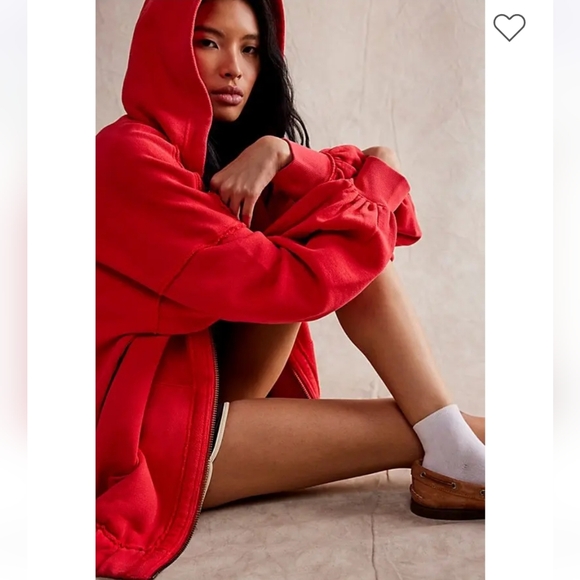 NWOT Free People Lucky Zip-Up High Risk Red - Picture 4 of 6